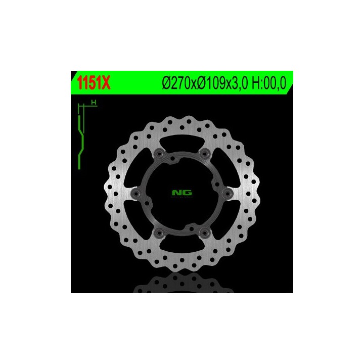 NG tarcza hamulcowa przód kawasaki kxf 250/450, pływająca 270MM (270X109X3,0) 4 otwory o śr. 9,5MM wave
