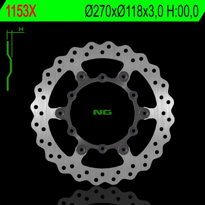 NG tarcza hamulcowa przód yamaha yzf 250/400/426/450 '98-'24, yz 125/250 (2T), wr 250/400/426/450F (270X118X3MM) pływająca (6X6…