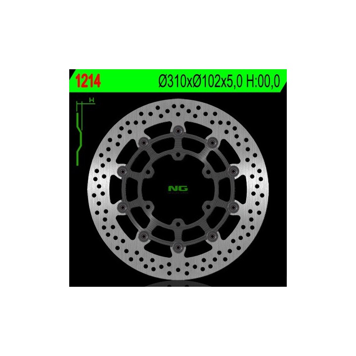 NG tarcza hamulcowa przód suzuki gsxr 600/750 '08-'18, gsxr 1000 '09-'16, gsx 750Z '08-'21 (310X102X5MM) (6X8,5MM) pływająca