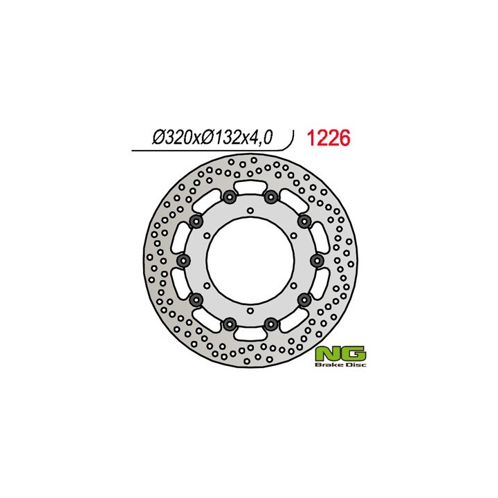 NG tarcza hamulcowa przód yamaha XT660 x '04-'16 320 mm (320X132X4) (PŁYWAJĄCA)(6x8,50mm)