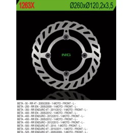 NG tarcza hamulcowa przód beta 50/350/400/450/498/500 rr enduro (260X120,2X3,5) (4X8,5MM) wave 4 otwory