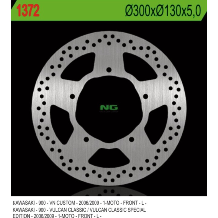 NG tarcza hamulcowa przód kawasaki vn 900 classic/custom '06-'09 (300X130X5MM) 5 otworów o ŚR.10,5