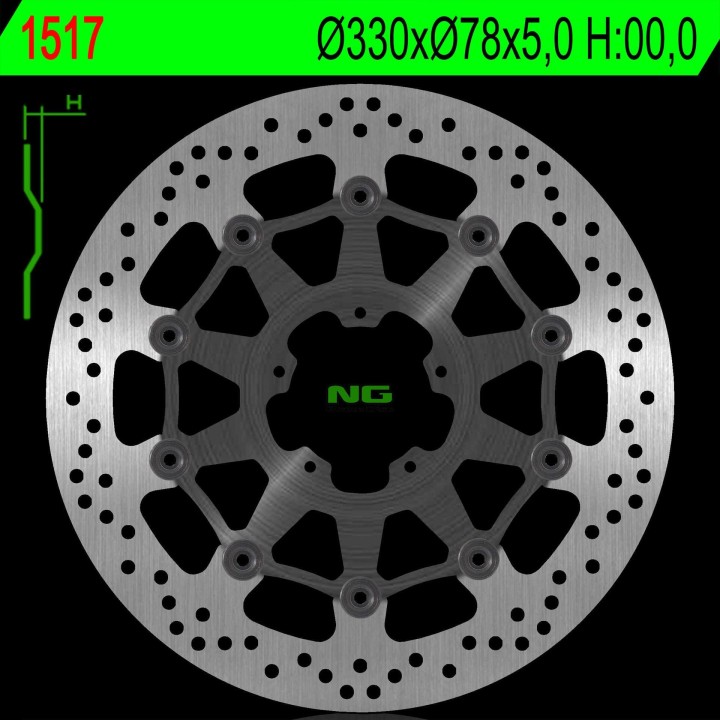 NG tarcza hamulcowa przód ducati scrambler 800 15-18 (330X78X5,0MM) (5X8,5MM)