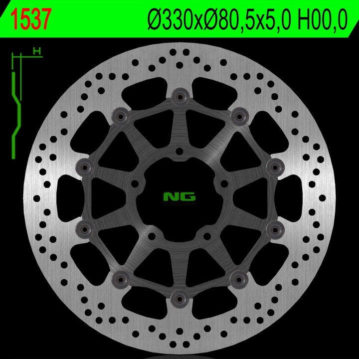 NG tarcza hamulcowa przód kawasaki zx 10R 16-18 (330X80,5X5) (5X10,5MM)