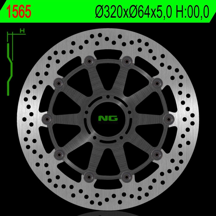 NG tarcza hamulcowa przód ktm superduke 1290 14-22 (320X64X5,0MM) (5X8,5MM) pływająca