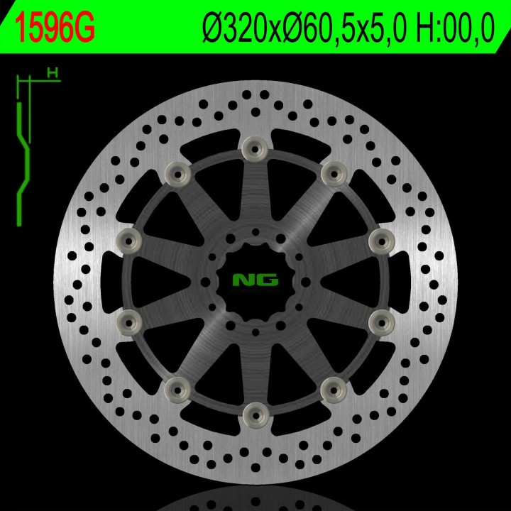 NG tarcza hamulcowa przód ktm duke 390 / ABS '17, rc 250 / 390 / ABS '17 (320X60,5X5,0MM) środek aluminiowy