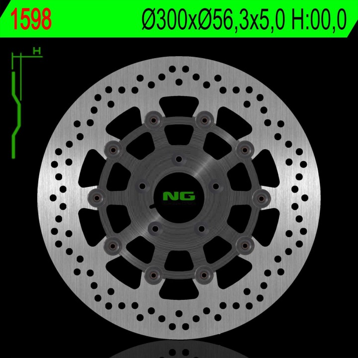NG tarcza hamulcowa przód harley davidson 883/1200/1450/1584/1690/1745/1800/1869/1923 (pływająca) (300X56,3X5MM) (5X8,5MM)