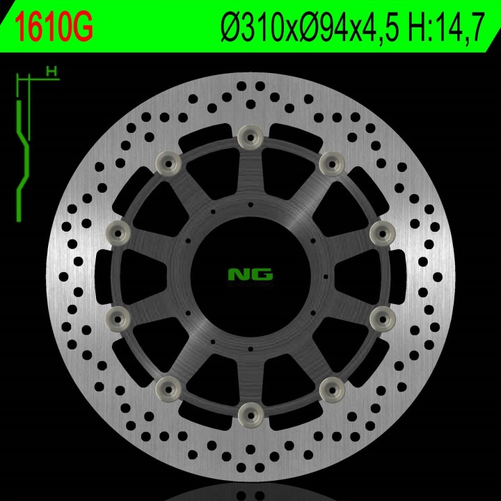NG tarcza hamulcowa przód honda cb 1000R ABS 08-17 (310X94X4,5MM) (6X6,5MM)