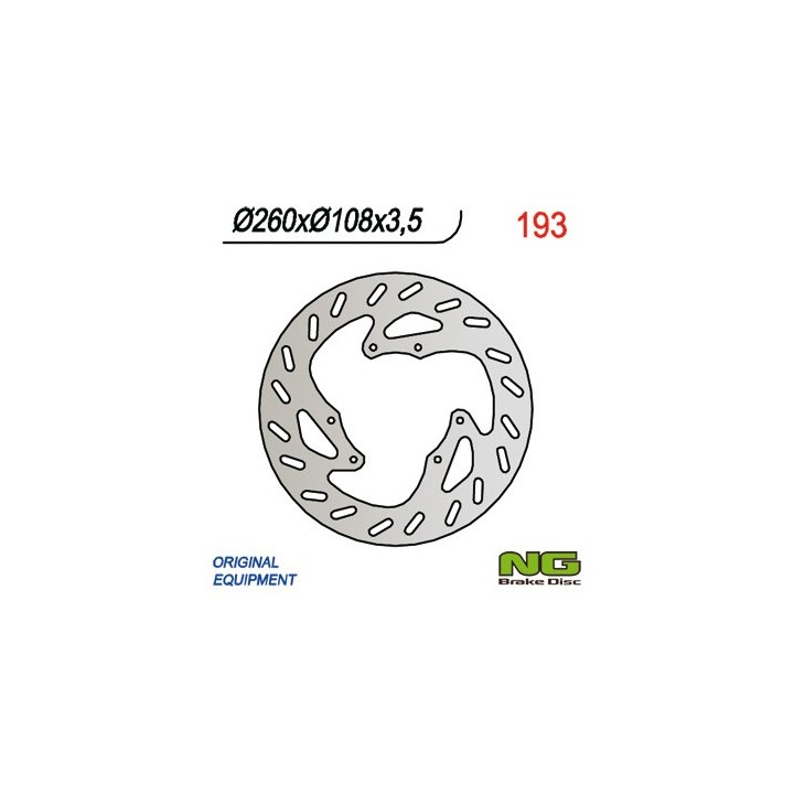 NG tarcza hamulcowa przód derbi 50/125, gas gas 125-450 (260x108x3,5)
