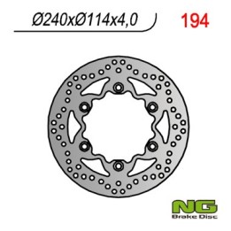 NG tarcza hamulcowa przód honda rebel 125/250, cbf 125 08-12, vt 125 (99-08) (240x114x4) (6X10,5MM)