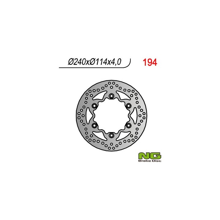 NG tarcza hamulcowa przód honda rebel 125/250, cbf 125 08-12, vt 125 (99-08) (240x114x4) (6X10,5MM)