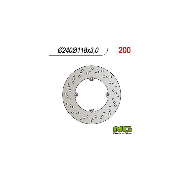 NG tarcza hamulcowa przód honda xl 600R (83-87), cr 125 (85-88), cr 500 (88) (240x118x3)