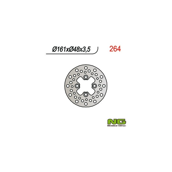 NG tarcza hamulcowa przód yamaha yfm 125/250/350/600/650/700, yfz 350/450 87-15, yfs 200 blaster 88-07 (161X48X3,5)