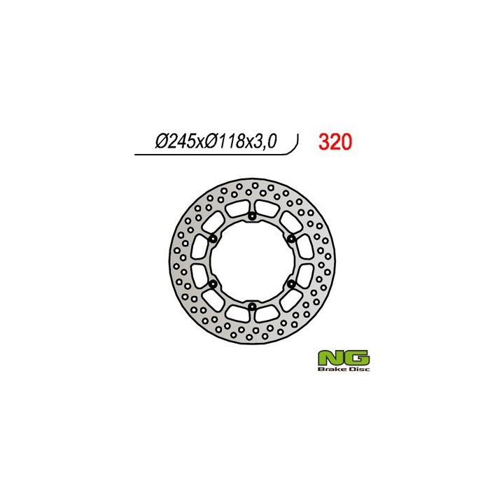 NG tarcza hamulcowa przód yamaha yz/yzf/wrf (245x118x3) (6X6,5MM)
