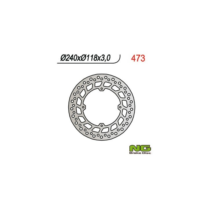 NG tarcza hamulcowa przód honda cr 125/250/500 '84-'94, XR 250/400/600R (240x118x3) (4X6,5MM)