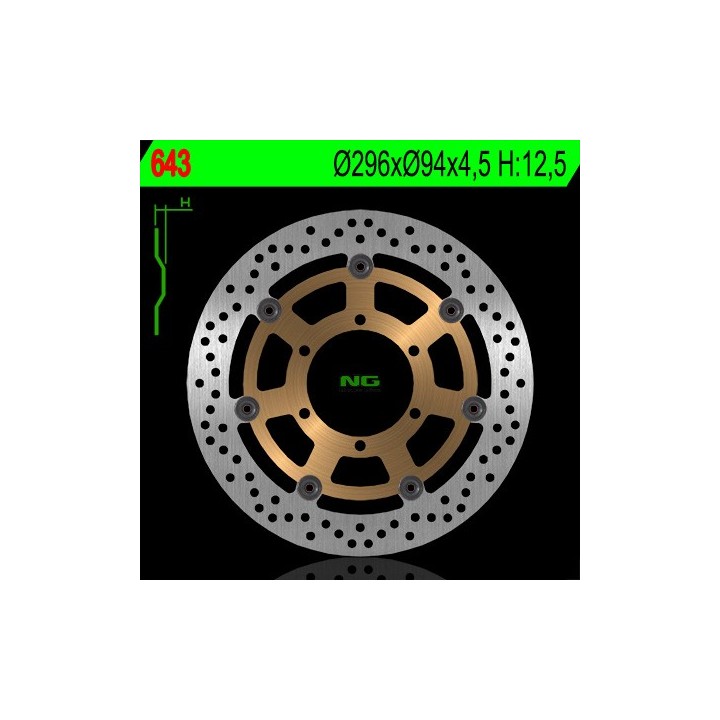 NG tarcza hamulcowa przód honda cbr 600F '01-'10, cb 900F 02-07 vtx 1800C '01-08 (296X94X4,5) (6X6,5mm)