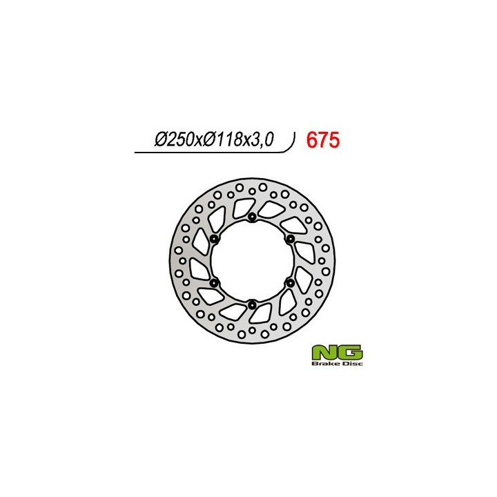 NG tarcza hamulcowa przód suzuki rm/rmz 250/DRZ, yamaha yz/yzf/wr 02-19 (250X118X3) (6X6,5MM) - zastępuje NG854