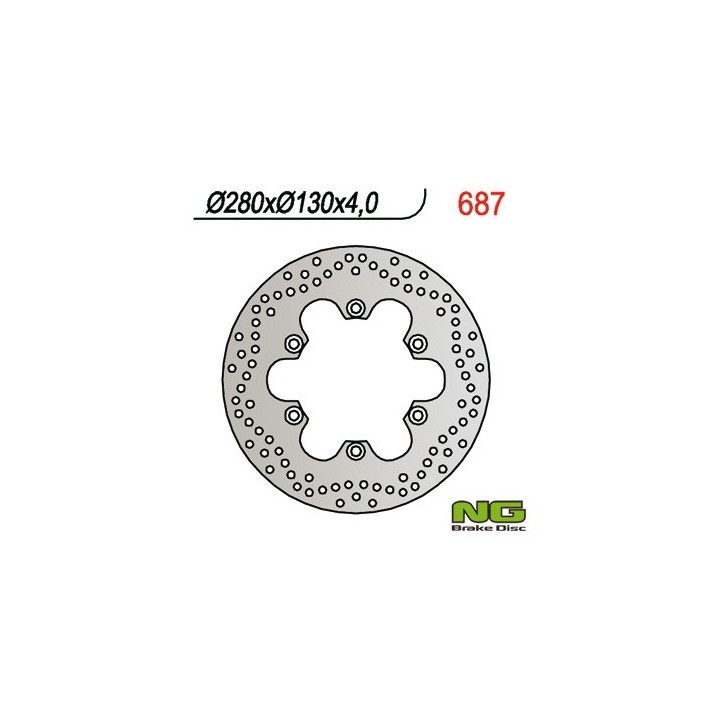 NG TARCZA HAMULCOWA PRZÓD KAWASAKI ER 5, GPZ 750/ 900 (280x130x4,5) (6X10,5mm)