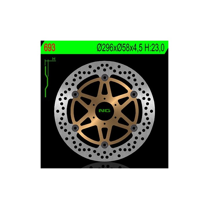 NG tarcza hamulcowa przód honda cb 600F/S hornet 00-06 (296X58X4,5) (6X6,5MM) gl 1800 01-16