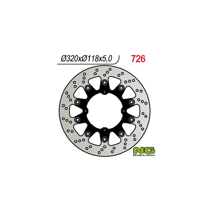 NG TARCZA HAMULCOWA PRZÓD HONDA XR 250/400/650 (SUPERMOTO)(320x118x5mm)(4x6,5mm)