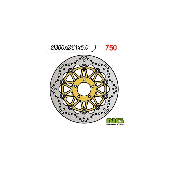 NG TARCZA HAMULCOWA PRZÓD KAWASAKI ZX6R '95-'02, ZR 550/750 ZEPHYR, ZZR600 '90-'06 Z750 '04- (300x61x5) (5x10,25mm)