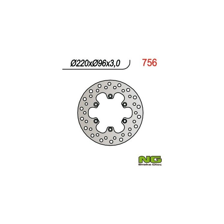 NG tarcza hamulcowa przód kawasaki kx 80 '84-'00, kx 85 '01-16, kx 100 '06-16 (220X96X3)