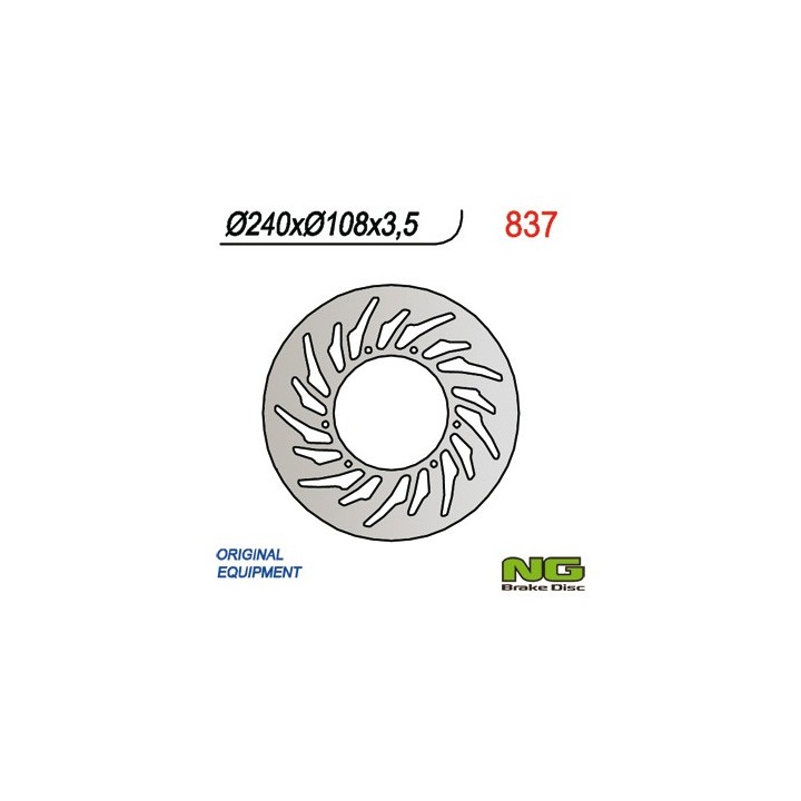 NG tarcza hamulcowa przód yamaha dt 50R 03-08, xt 125R 05-08, mbk 50X-LIMIT 03-05 (240X108X3,5) (6X6,5MM)
