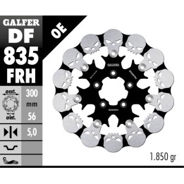 GALFER tarcza hamulcowa przód harley-davidson (300X56X5) pływająca skull (wzór czaszki)