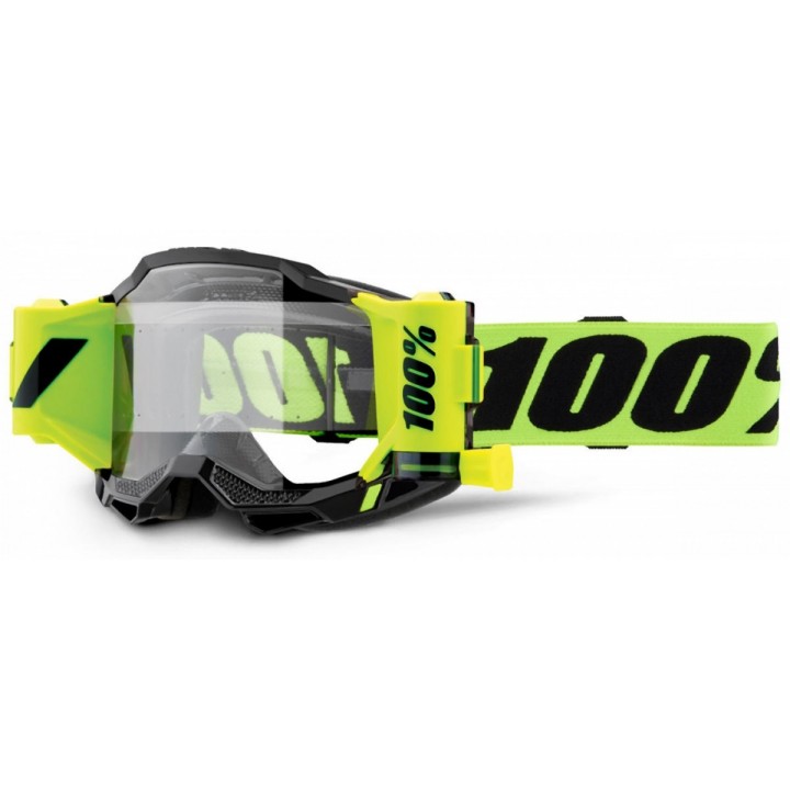 100 PROCENT GOGLE ACCURI 2 FORECAST ROLL-OFF NEON YELLOW