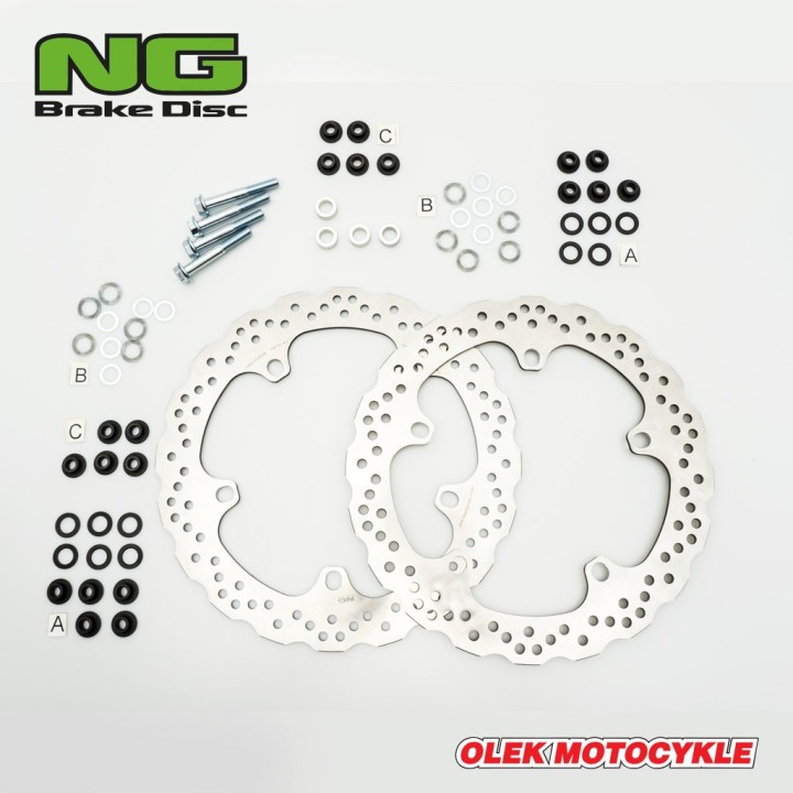 NG tarcza hamulcowa przód bmw r 1200 gs/adv '13-'18, r 1250 gs/adv '19-'22, r 1300 gs '22, (320X181X4,8MM) (5X14,0MM) wave (zes…