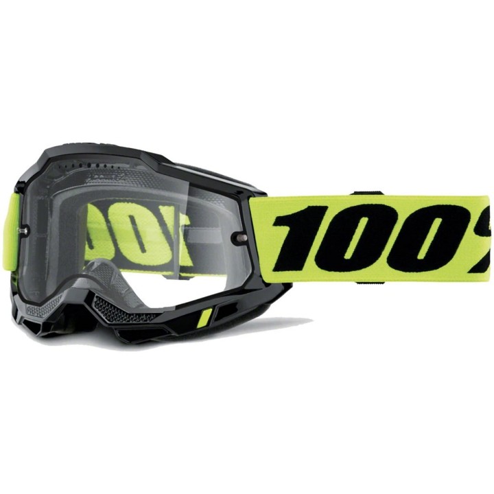 100 PROCENT GOGLE ACCURI 2 ENDURO MOTO BLACK - DUAL CLEAR LENS