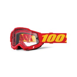 100 PROCENT GOGLE ACCURI 2 MOTO RED - DUAL CLEAR PANE