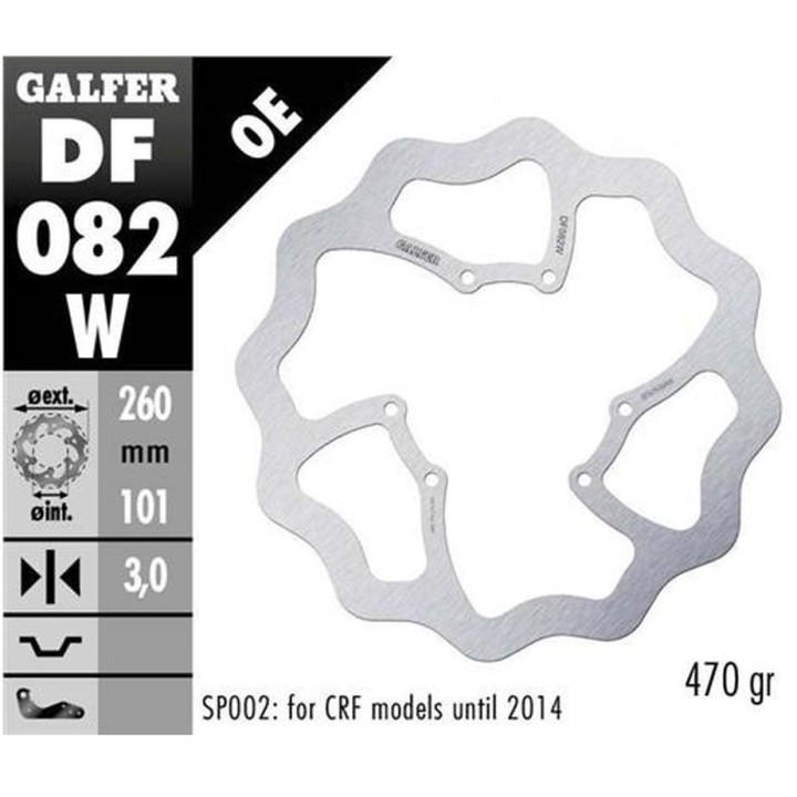 GALFER tarcza hamulcowa przód honda crf 250R/300R/450R/RX/L/RS '15- wave (260X101X3MM)