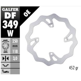 GALFER tarcza hamulcowa przód suzuki rm 250Z/450Z '06-'18 rmx 450Z '10-'17 wave (250X118X3MM)