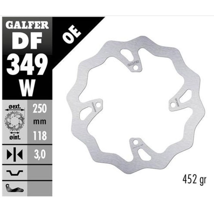 GALFER tarcza hamulcowa przód suzuki rm 250Z/450Z '06-'18 rmx 450Z '10-'17 wave (250X118X3MM)