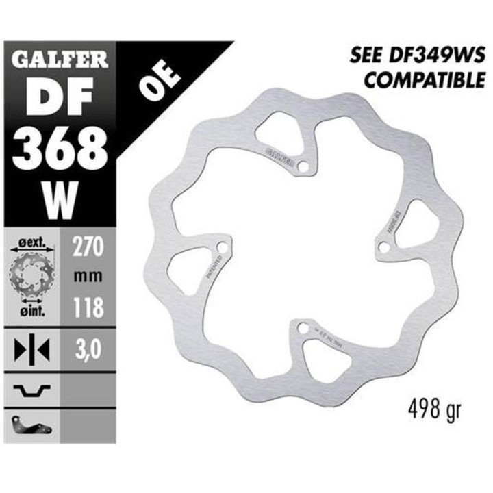 GALFER tarcza hamulcowa przód suzuki rm 250Z '19-, rmx 450Z '18- wave (270X118X3MM)