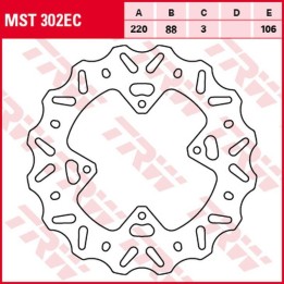 TRW zf tarcza hamulcowa przód honda cr 80R '96-'02, cr 85R '03-'08, crf 150R '07-'15 (220X88X3MM) wave