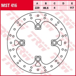 TRW zf tarcza hamulcowa przód yamaha yfm 700 grizzly '07-, (220X95,5X4MM)