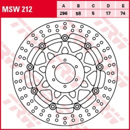 TRW zf tarcza hamulcowa przód honda rs 125R '91-'94, cb 250F hornet '96-'01, rs 250R '90-'97, tsr 250 '99-, cb 400N '82-'85, cb…