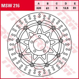 TRW zf tarcza hamulcowa przód kawasaki ZX-7R/RR '96-'02, zxr 750 '91-'95, ZX-9R '94-'04, zzr 1100 '93-'01, ZX-12R '00-'03, zzr…