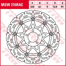 TRW zf tarcza hamulcowa przód kawasaki ZX-7R/RR '96-'02, zxr 750 '91-'95, ZX-9R '94-'04, zzr 1100 '93-'01, ZX-12R '00-'03, zzr…