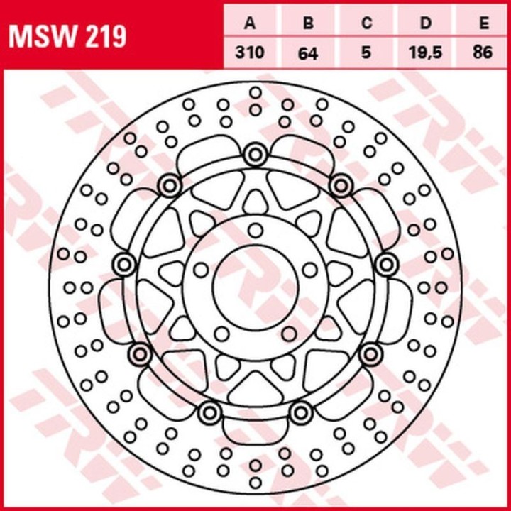 TRW zf tarcza hamulcowa przód suzuki gsf 250 bandit '92-'00, gsf 400 bandit '91-'95, gs 500 '89-'08, rf 900R '94-'97, gsf 1200…