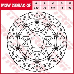 TRW zf tarcza hamulcowa przód ducati evo corse 848 '12-'13, desmodedici 1000 '07-'09, V4 1000/1100 panigale '18-, streetfighter…