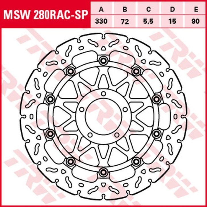 TRW zf tarcza hamulcowa przód ducati evo corse 848 '12-'13, desmodedici 1000 '07-'09, V4 1000/1100 panigale '18-, streetfighter…