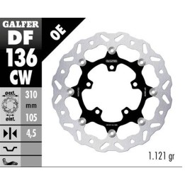 GALFER tarcza hamulcowa przód honda cb 500X (ABS) '19-'21, cb 650R '19-'23; cbr 650R '19-'23 (wave floating) (310X105X4.,5MM)