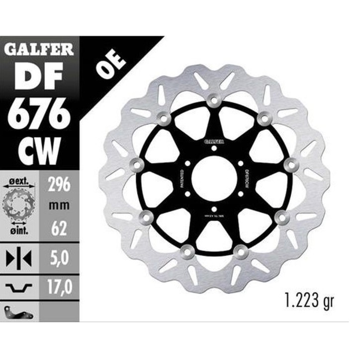 GALFER tarcza hamulcowa przód honda cbr 600F4 '99-'00; cbr 900RR '92; vfr 800 '89-'13; crossruner x '11-'14; xl 1000V varadero…