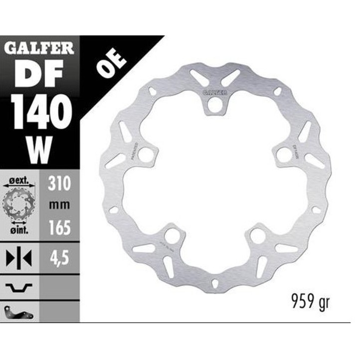 GALFER tarcza hamulcowa przód honda vfr 1200X crosstourer '12- (wave fixed) (310X165X4.,5MM)