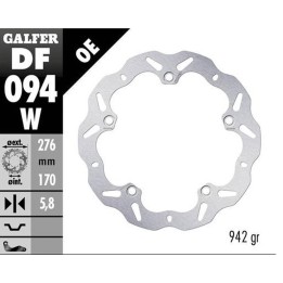 GALFER tarcza hamulcowa przód honda vfr 1200FA '10-'13; vfr 1200X crosstourer '12- (wave fixed) (276X170X5,8MM)