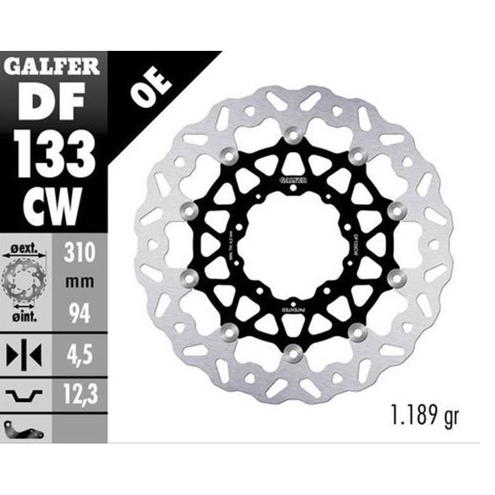 GALFER tarcza hamulcowa przód honda forza 750 '21-'23; cb 1000R '18-'23; nt 1100 '22-'23 (wave floating) (310X94X4,5MM)