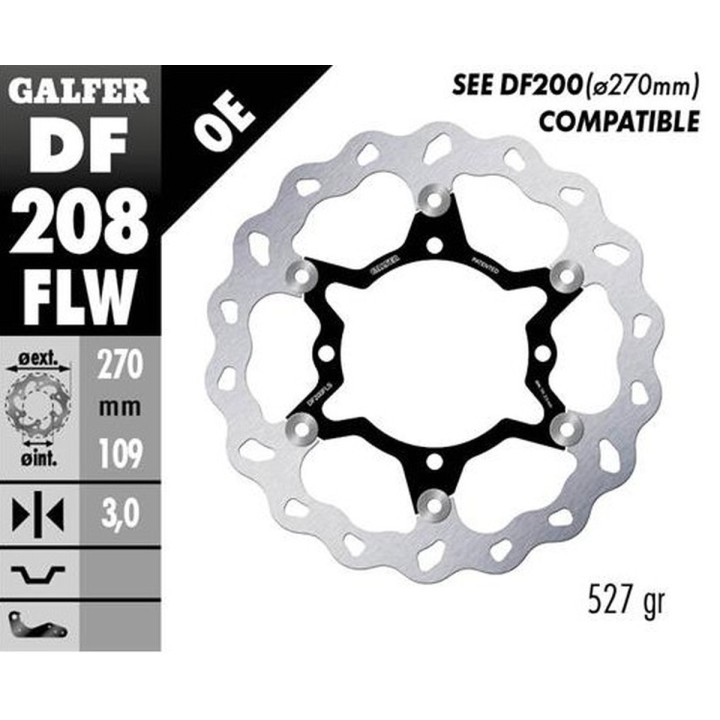 GALFER tarcza hamulcowa przód kawasaki kx 250F '15-'23; kx 450F '15-'23 (wave floating) (270X109X3MM)
